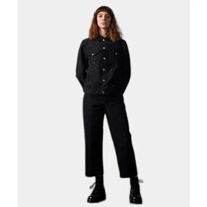 Tanaka Dad Jeans Crop Jet Black Trouser